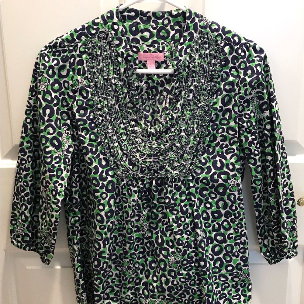 Lilly Pulitzer Leopard Tunic Top 🐆 💙💚 🐆